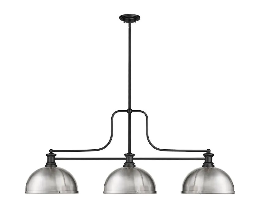 Z-Lite Melange Matte Black with Brushed Nickel Dome Shade