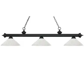 Z-Lite Riviera Matte Black with Angle White Linen Light