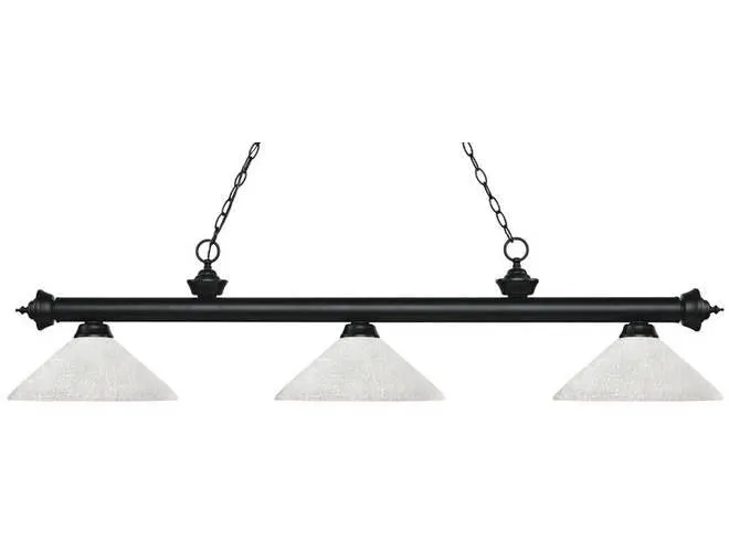 Z-Lite Riviera Matte Black with Angle White Linen Light